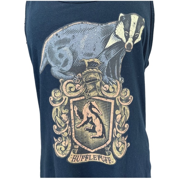 Harry Potter Hufflepuff Badger Tank Top Blue Fits Like a Medium - Picture 3 of 7